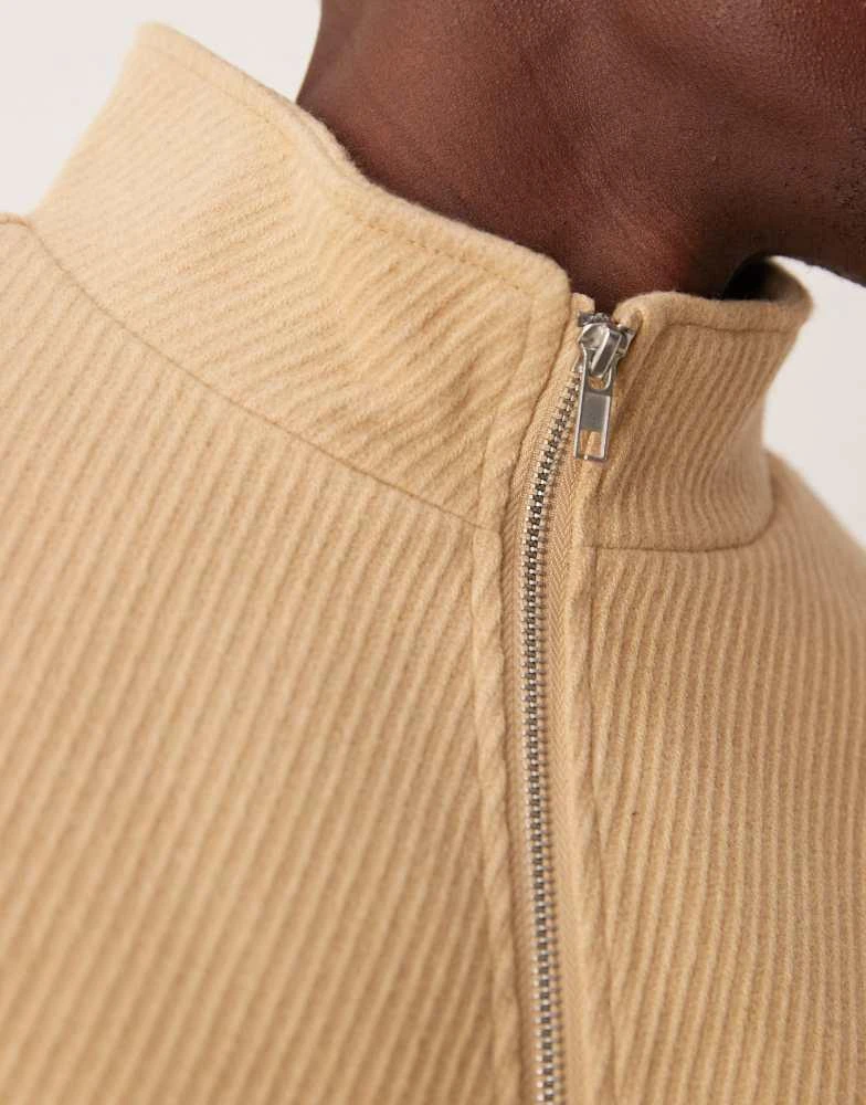 ASOS ASOS DESIGN oversized wool look jacket with funnel neck in camel 3