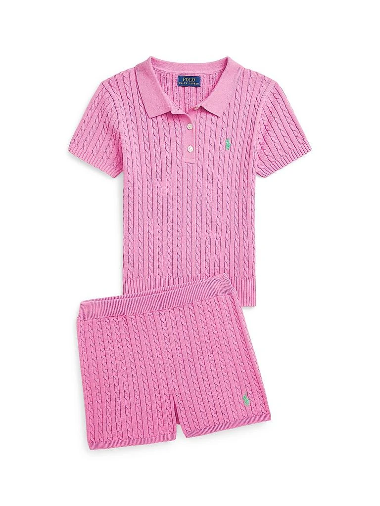 Ralph Lauren Little Girl's &amp; Girl's Cable-Knit Cotton Shorts 2