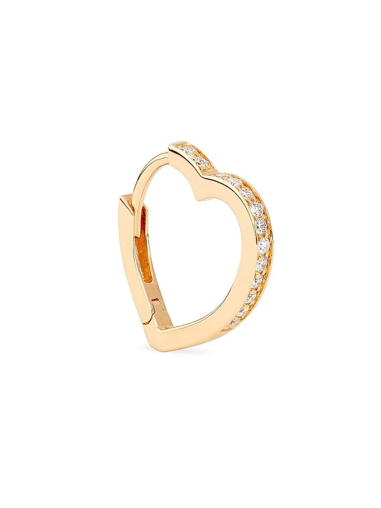 Repossi Antifer 18K Rose Gold & 0.06 TCW Diamond Small Heart Hoop Earring 1