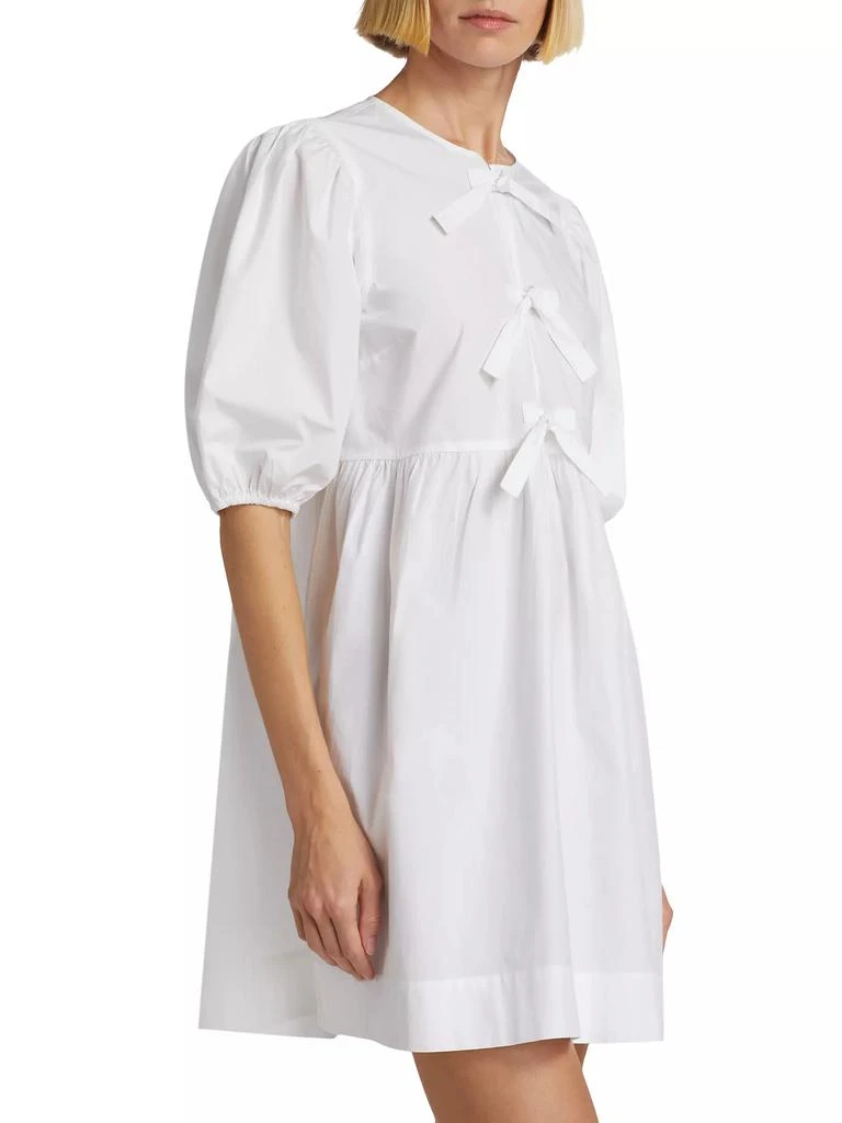 Ganni Poplin Bow Short-Sleeve Minidress 4
