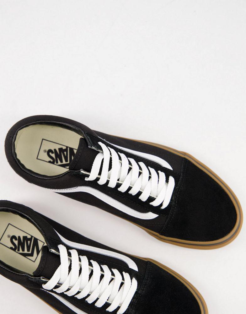 Vans Vans Old Skool gum sole trainers in black and white
