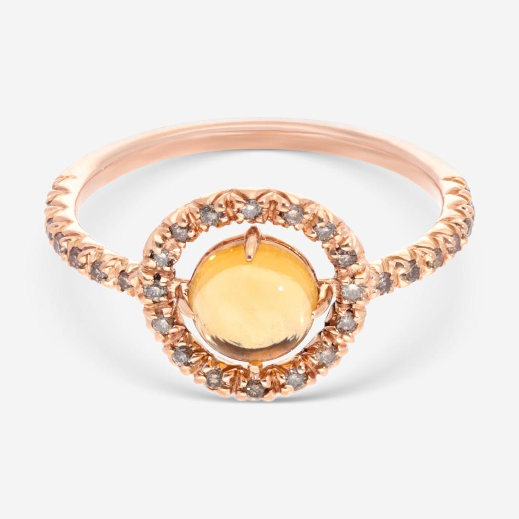 SuperOro SuperOro Re 18K Rose Gold Diamond & Citrine Statement Ring RE/A002