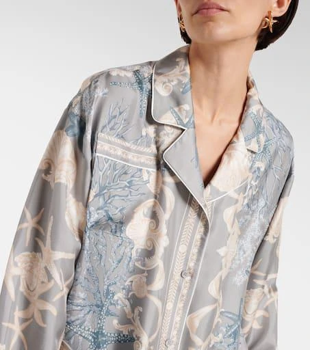 Versace Barocco Sea oversized silk twill shirt 4