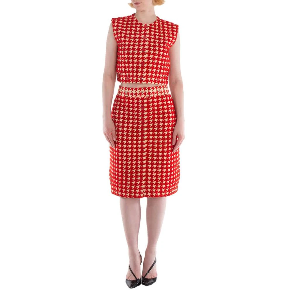 Burberry Sleeveless Houndstooth Pattern Dress 1