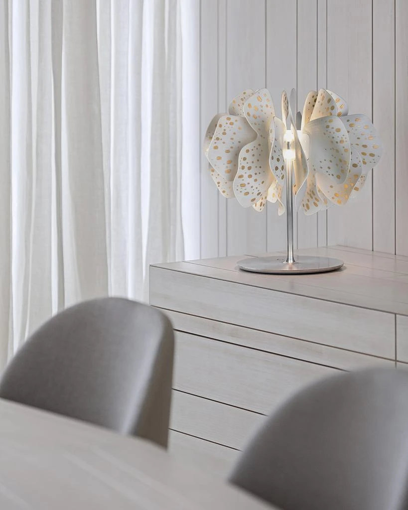 Lladro Nightbloom White Gold Table Lamp 2