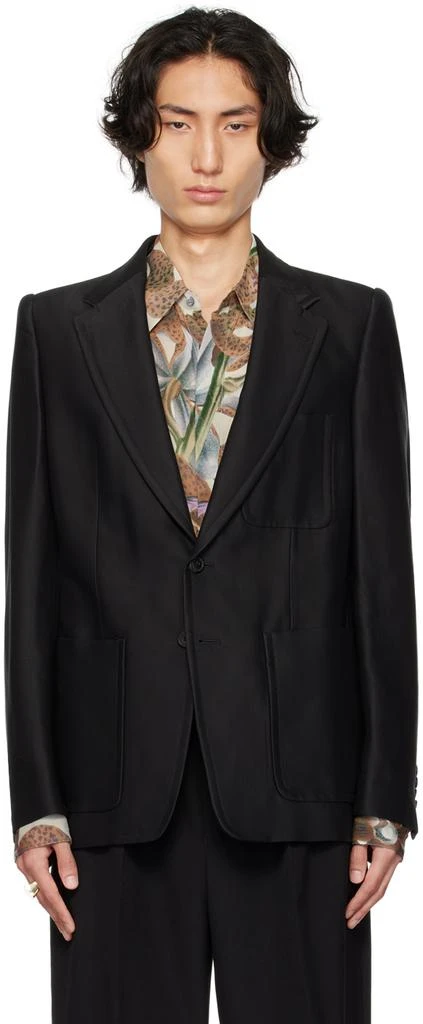 Dries Van Noten Black Patch Pocket Blazer 1
