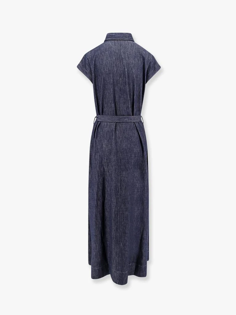white christmas dresses Brunello Cucinelli Denim Monili Bead Trim Sleeveless Dress main image 0