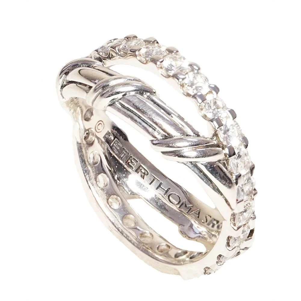 Peter Thomas Roth Signature Classic Criss-Cross Ring With White Topaz In Sterling Silver