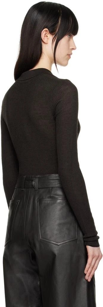 The Frankie Shop Brown Solana Polo Bodysuit 3