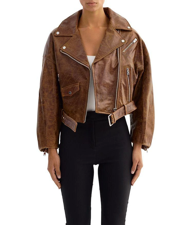 LaMarque Leather Cropped Biker Jacket