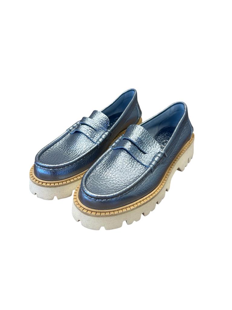 Pedro Garcia Pedro Garcia - Azure Cervo Lame Loafer