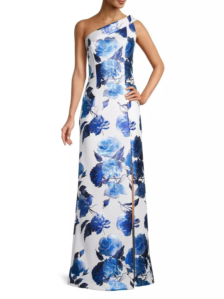 Black Halo Eve Dolan Floral One-Shoulder Gown 2