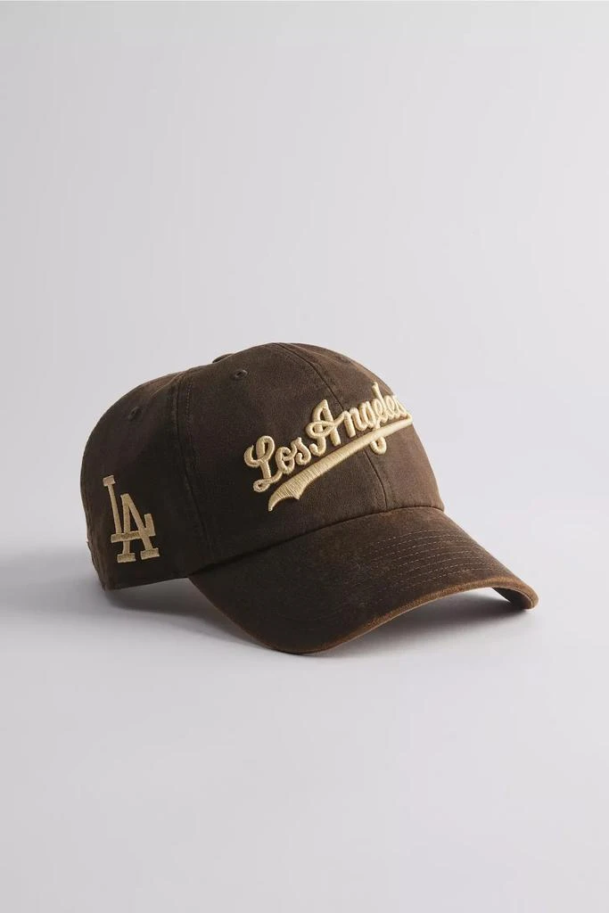 Mitchell & Ness Mitchell & Ness MLB Los Angeles Dodgers Leather Dad Hat 1