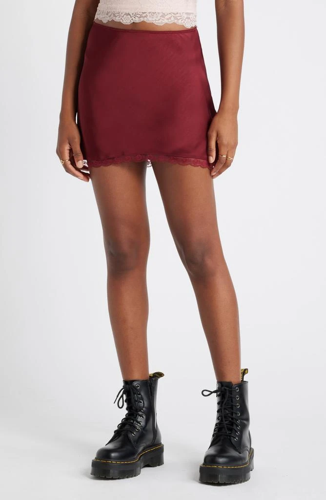 BP. Lace Trim Satin Miniskirt 1