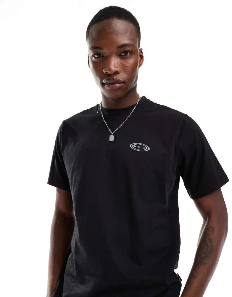 NICCE Nicce back print logo t-shirt in black 4