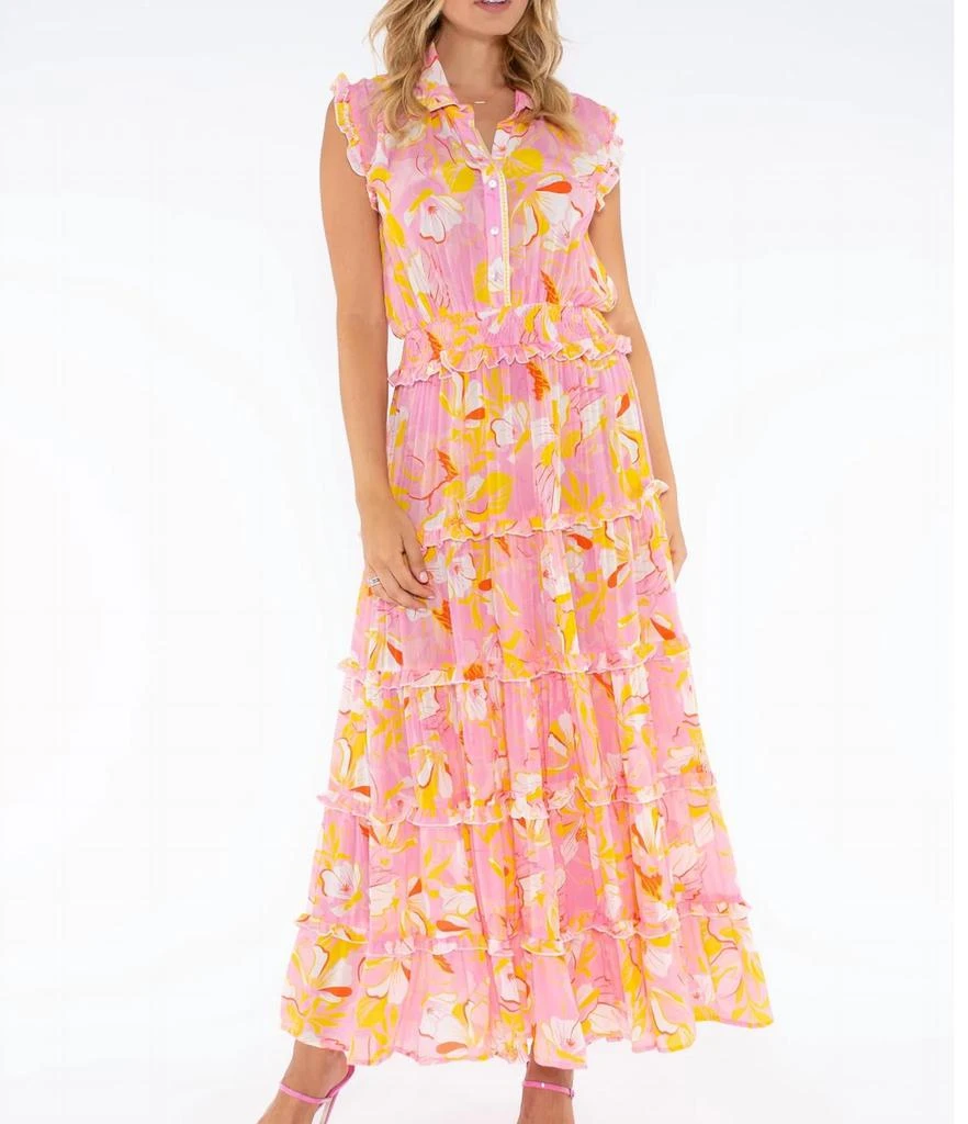 TAJ by SABRINA CRIPPA Clarita Dress In Pink Floal 1