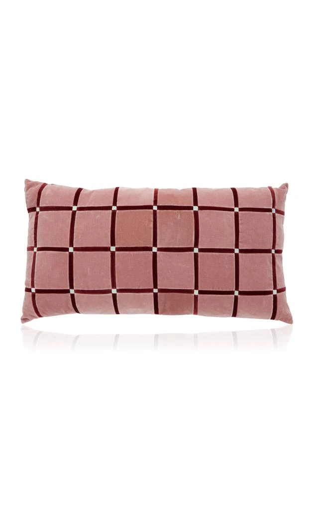 Christina Lundsteen Christina Lundsteen - Athena Cotton Velvet Cushion - Pink - Moda Operandi