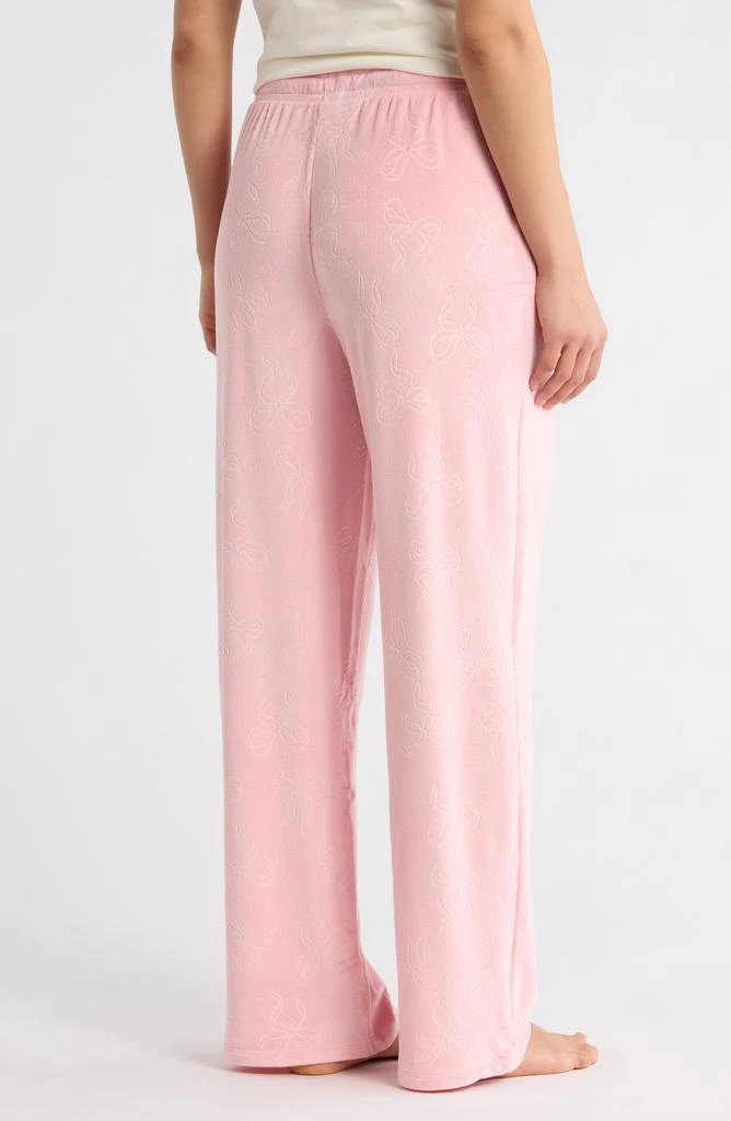 JACLYN Embossed Bow Velour Pants 2