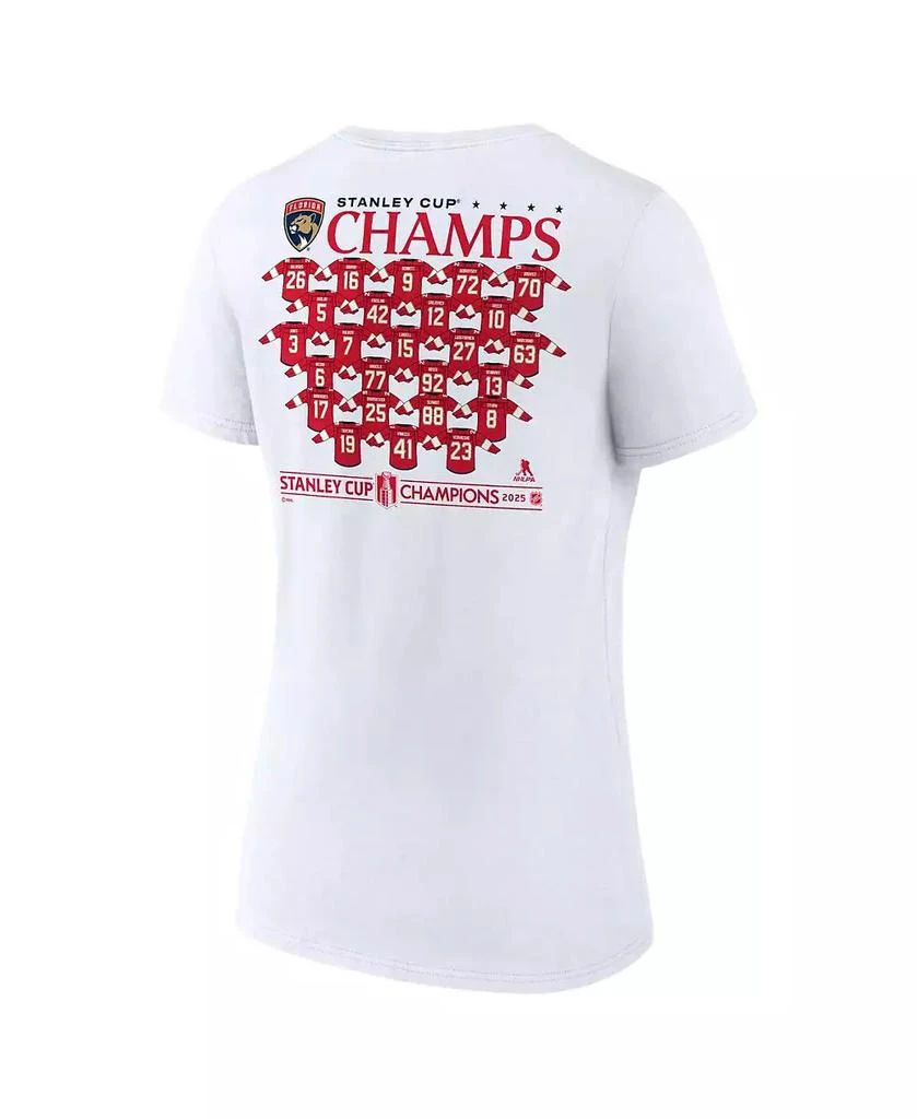 Fanatics Women's White Florida Panthers 2025 Stanley Cup Champions Jersey Roster V-Neck T-Shirt 2