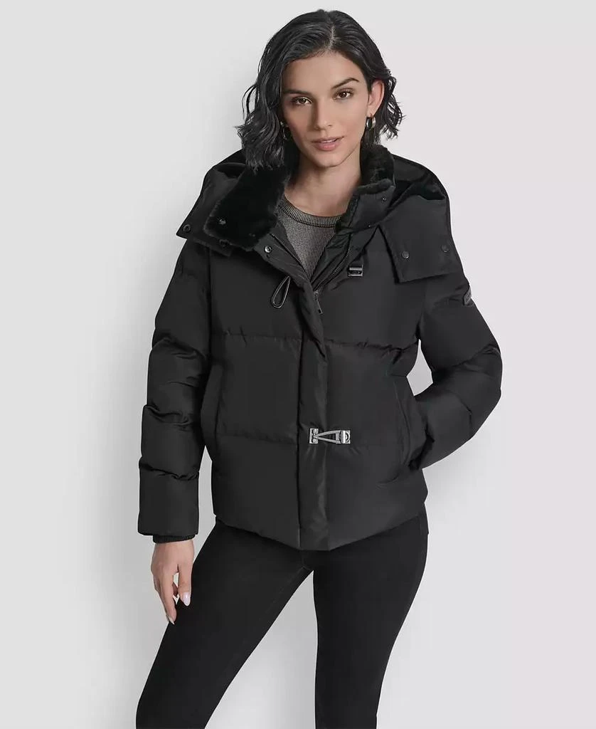 Shop Women's Shirt Toggle Hooded Puffer Coat on Sale at
