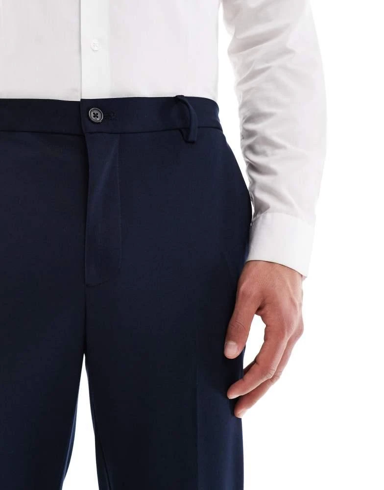 Jack & Jones Jack & Jones slim fit jersey suit trouser in navy 4