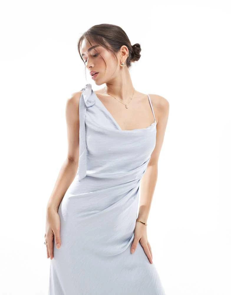 midi sage green dress for wedding WEDTREND Women Sage Green Floral Bridesmaid Dress A Line Jacquard Off The  Shoulder Midi Wedding Guest Dress