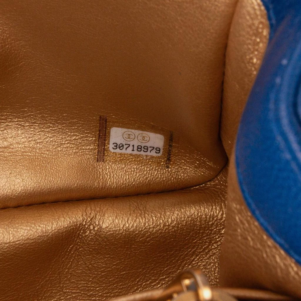 Chanel Chanel Blue Mini Square Classic Lambskin Pearl Crush Single Flap Bag 10