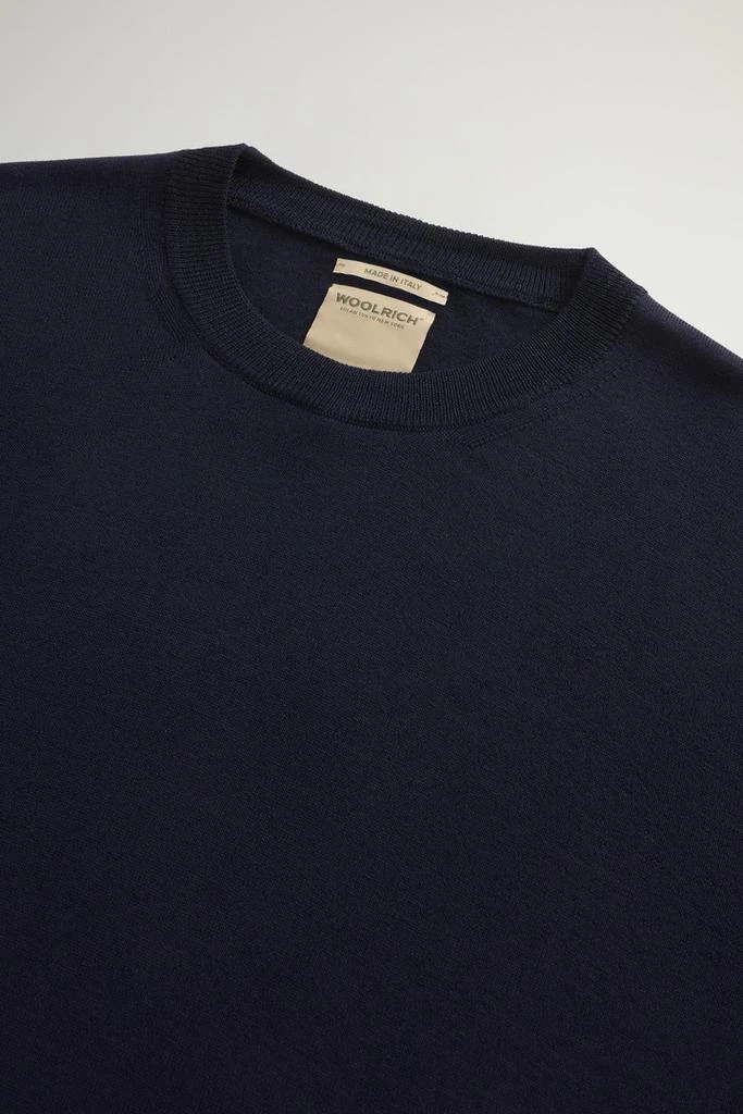 Woolrich Crewneck Sweater in Pure Merino Virgin Wool - Men - Blue 6