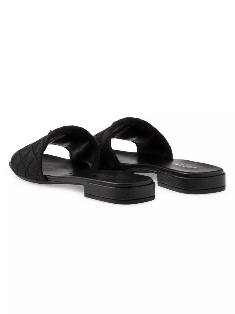 Prada Embroidered Fabric Slides BLACK 34 (4) - Slippers