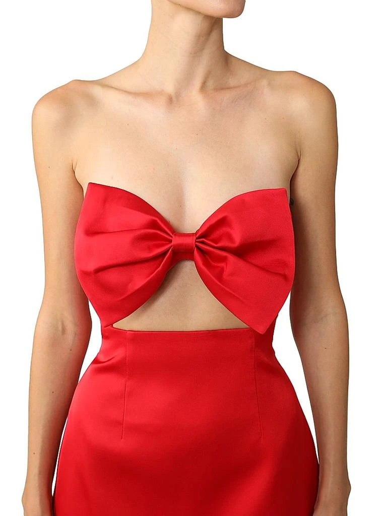 SAU LEE Ella Bow-Detailed Taffeta Minidress 5