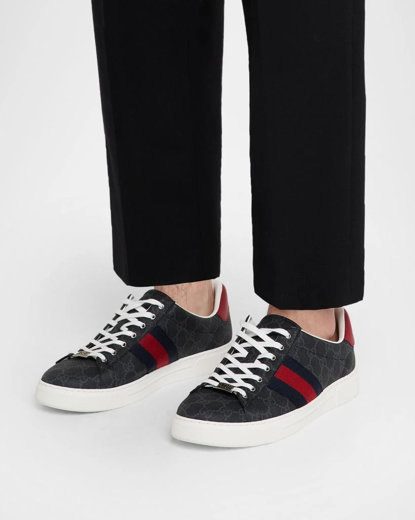 Gucci Men's Gucci Ace Low-Top Sneakers with Web 2
