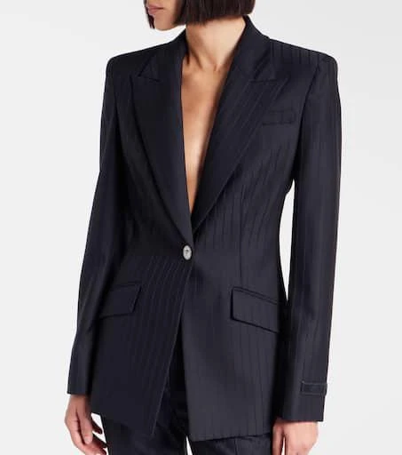 Versace Pinstripe virgin wool blazer 6