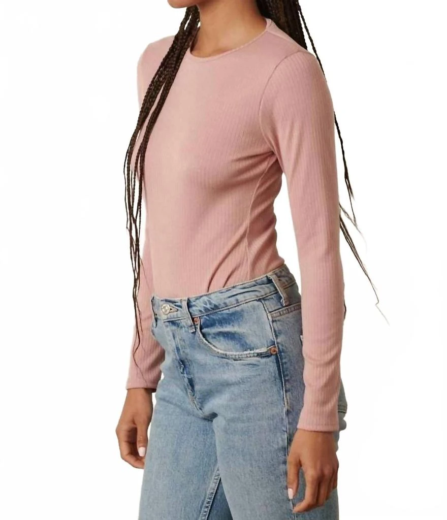 mittoshop Bellini Rib Knit Bodysuit In Pink 4