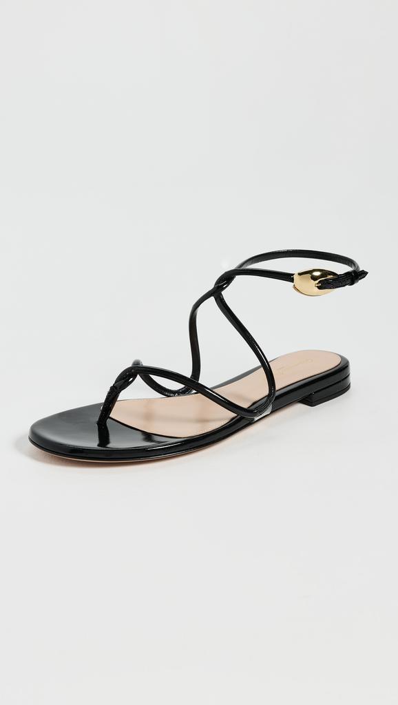 Gianvito Rossi Black Mamba Flats