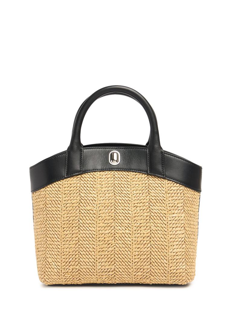 SAVETTE Small Tondo Raffia Top Handle Bag