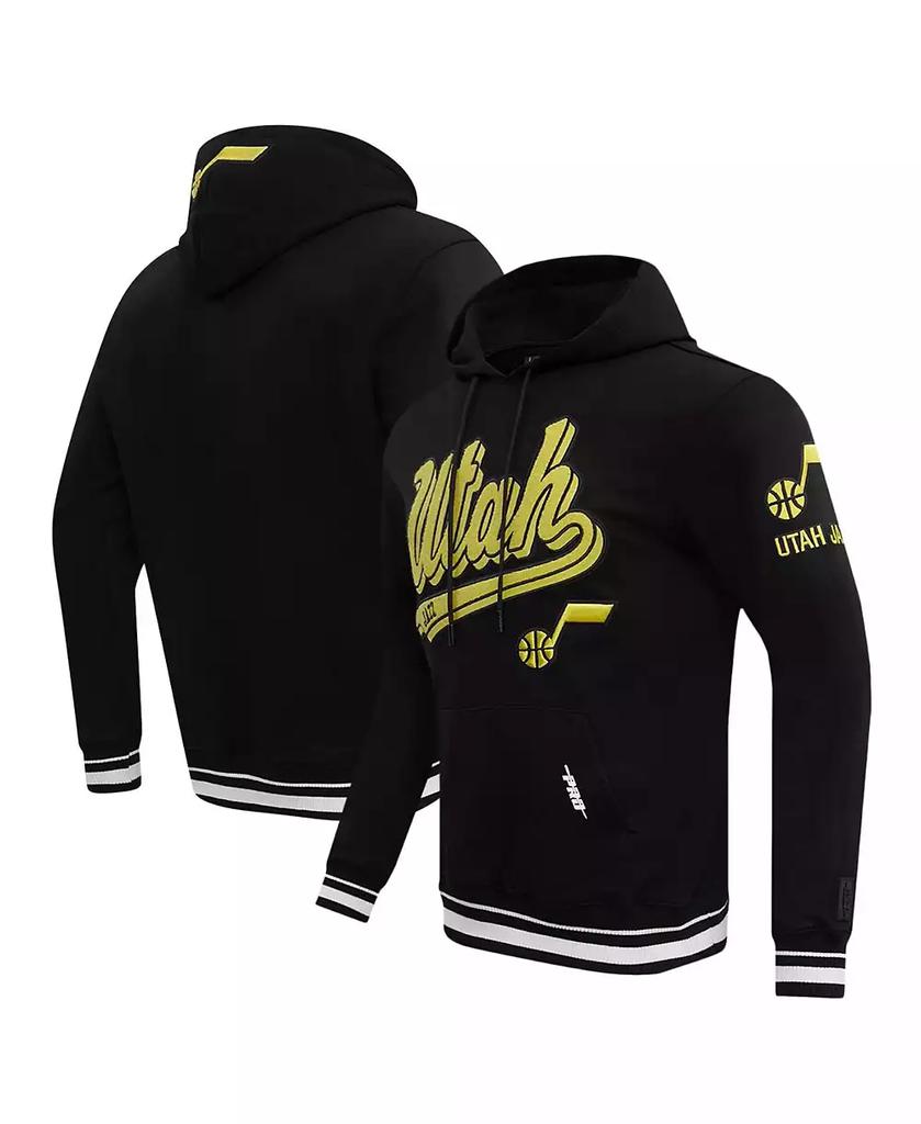 Pro Standard Men's Black Utah Jazz Script Tail Pullover Hoodie