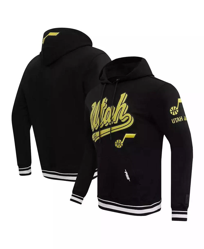 Pro Standard Men's Black Utah Jazz Script Tail Pullover Hoodie 1