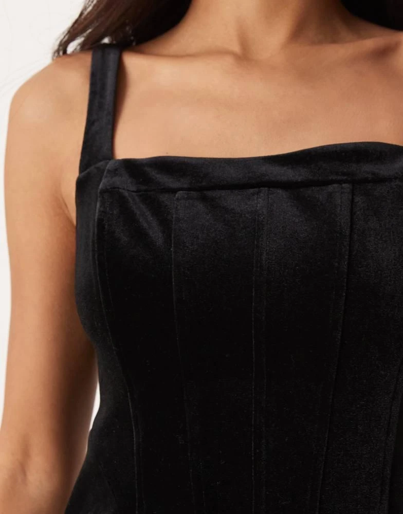Forever New Forever New structured bubble hem mini dress in black 3