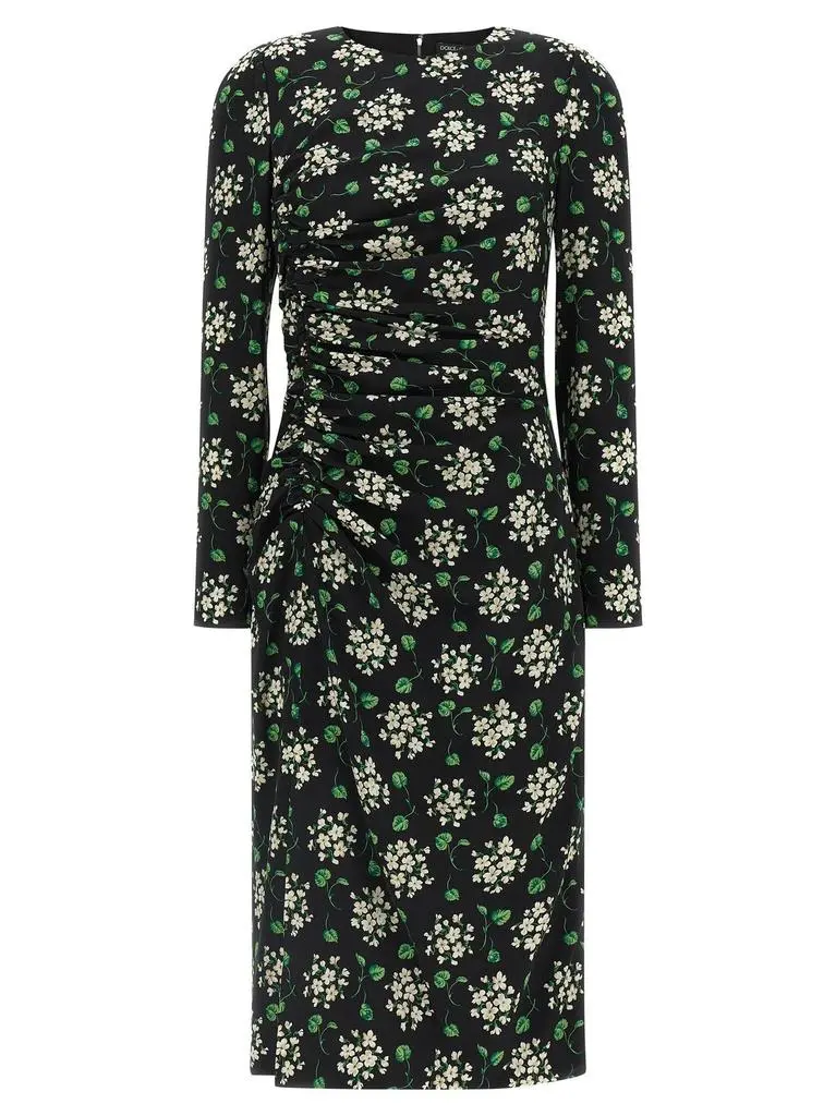 Dolce & Gabbana Dolce & Gabbana Ruched Floral Midi Dress