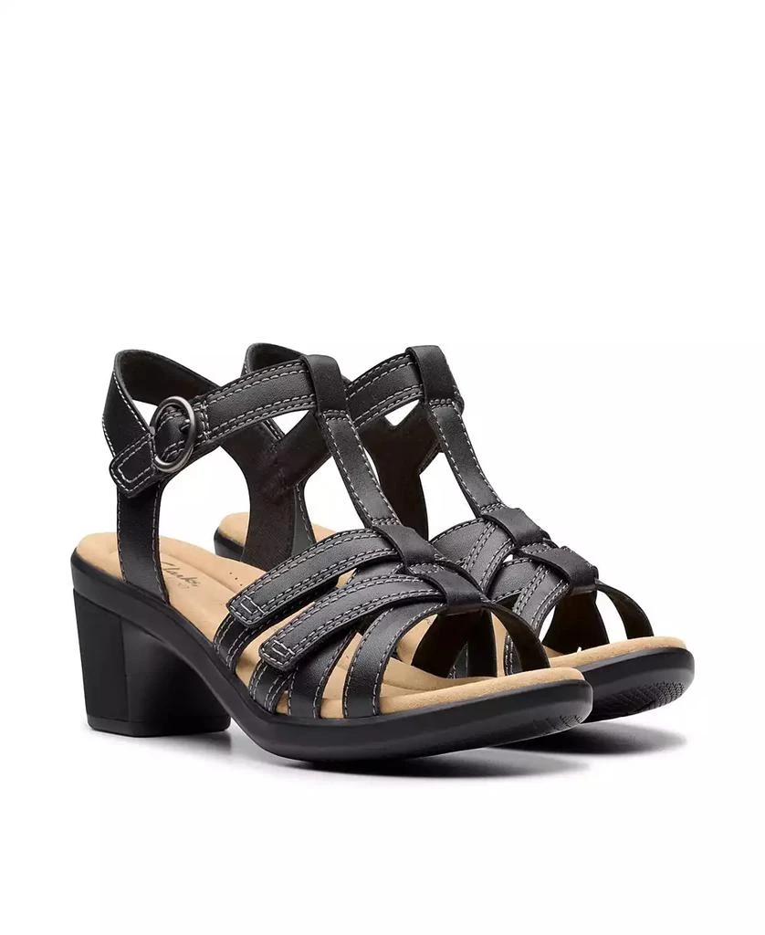 Clarks Emily2 Rose Leather Block Heel Sandals 7