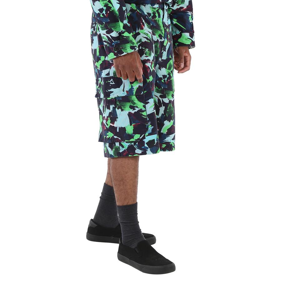 Kenzo Men's Grass Green Abstract-print Cargo Shorts