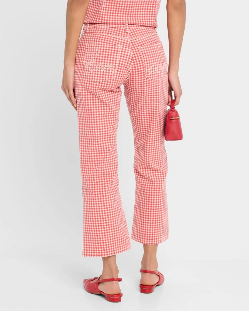 Damson Madder Kenny Gingham Kick-Flare Crop Jeans 3