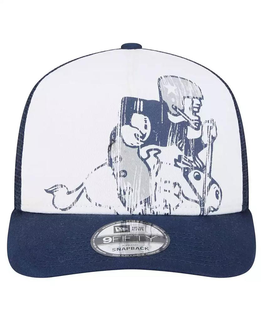 New Era Men's White/Navy Dallas Cowboys Distressed 9FIFTY A-Frame Snapback Hat