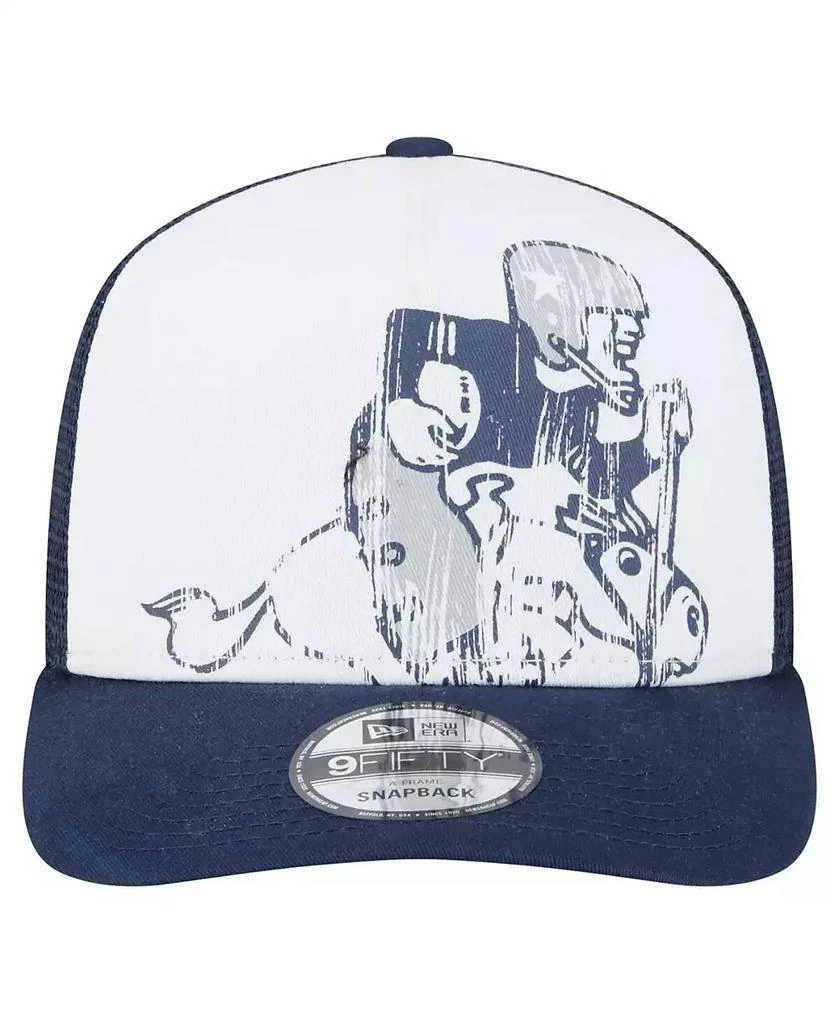 New Era Men's White/Navy Dallas Cowboys Distressed 9FIFTY A-Frame Snapback Hat 2