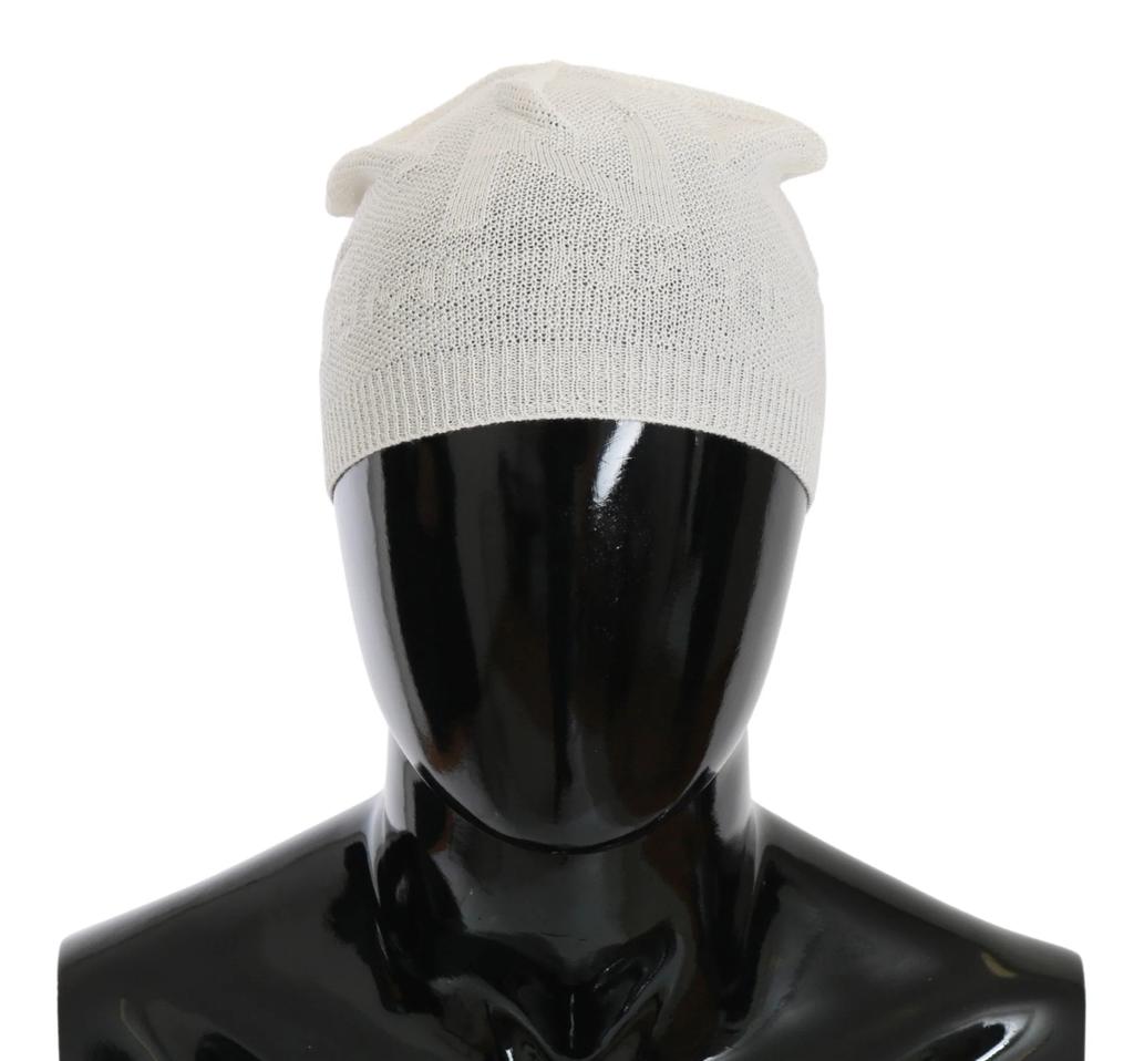 Costume National Dolce & Gabbana Beanie White Wool Blend Branded Hat