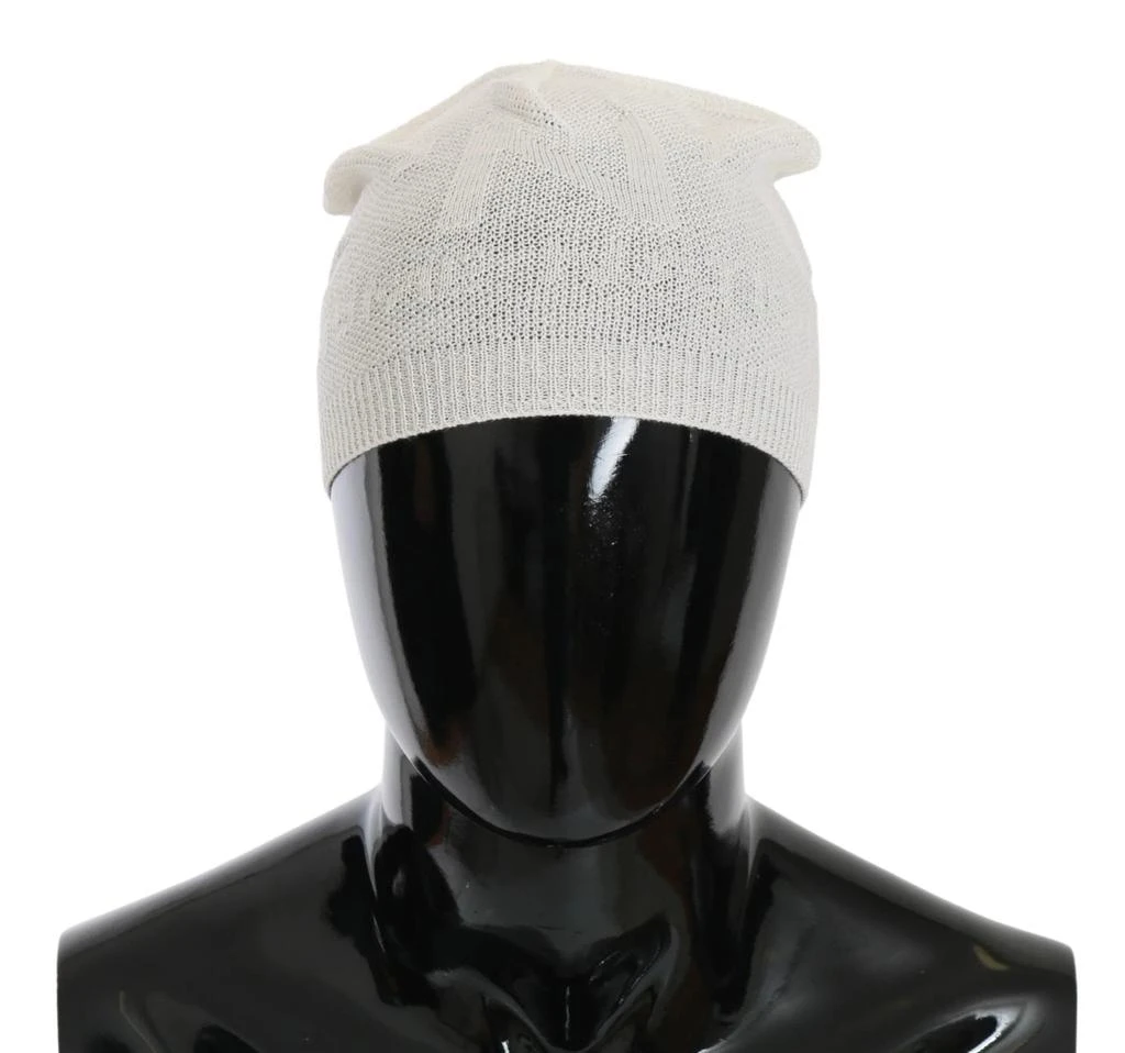 Costume National Dolce & Gabbana Beanie White Wool Blend Branded Hat 1