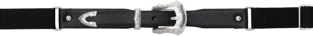 Toga Pulla Black Leather Nylon Belt 1