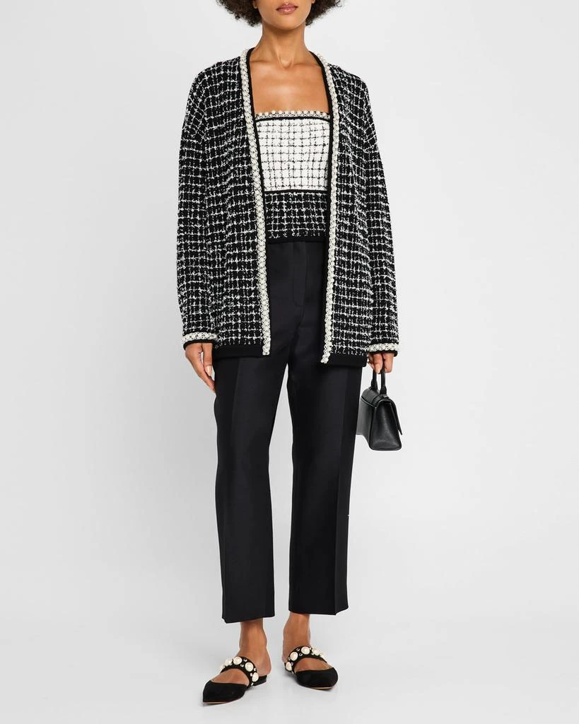 Alice + Olivia Sid Embellished Tweed Tank Top 2