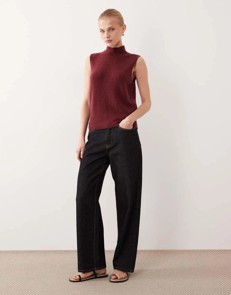 Abercrombie 
Fitch Abercrombie 
Fitch mock neck sweater vest in burgundy 2