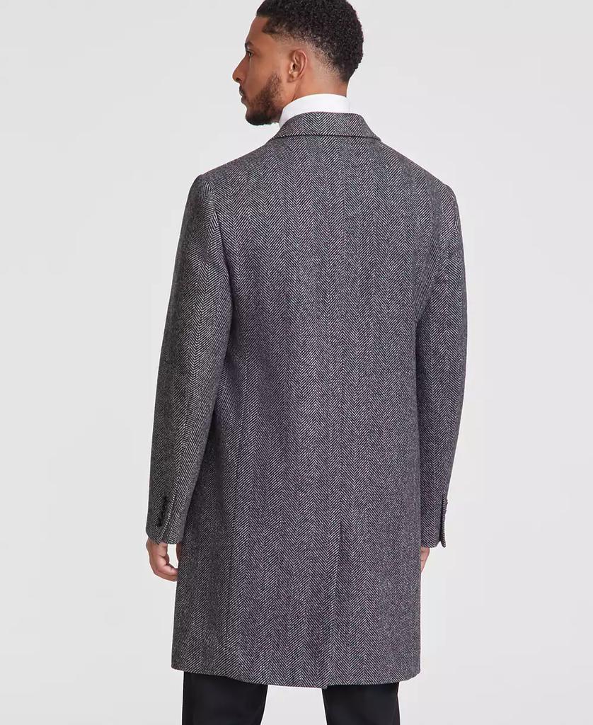 Shop Men's Classic-Fit Wool Blend Herringbone Overcoat on Sale at